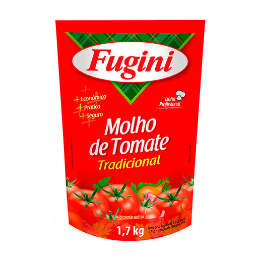 Molho de Tomate Tradicional Fugini Sachê 1,7kg