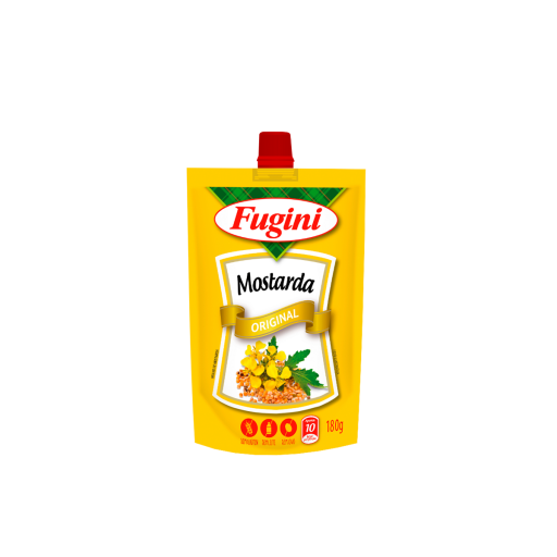 Yellow mustard FUGINI stand up pouch with cap 180g