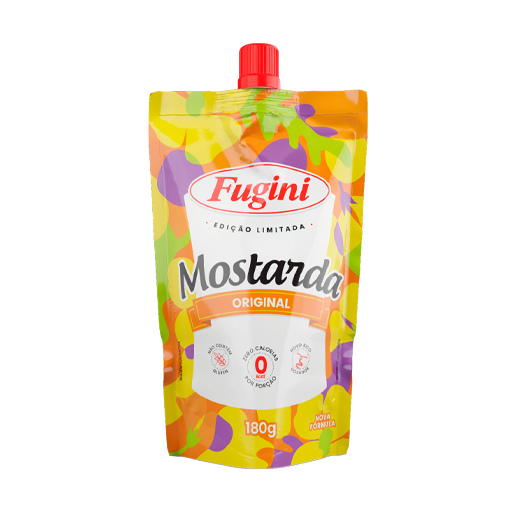 Yellow mustard FUGINI stand up pouch with cap 180g